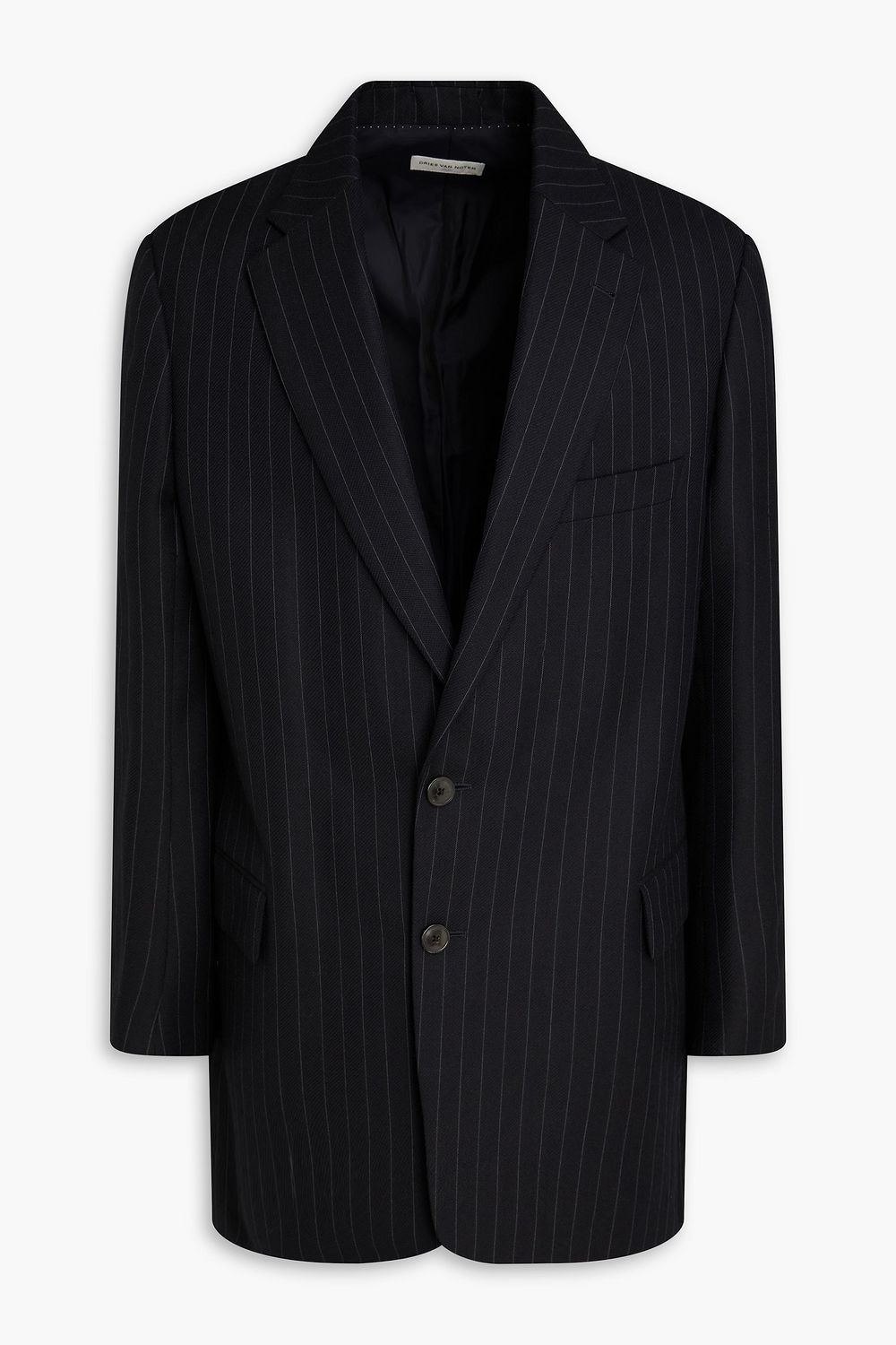 Pinstriped wool-twill blazer