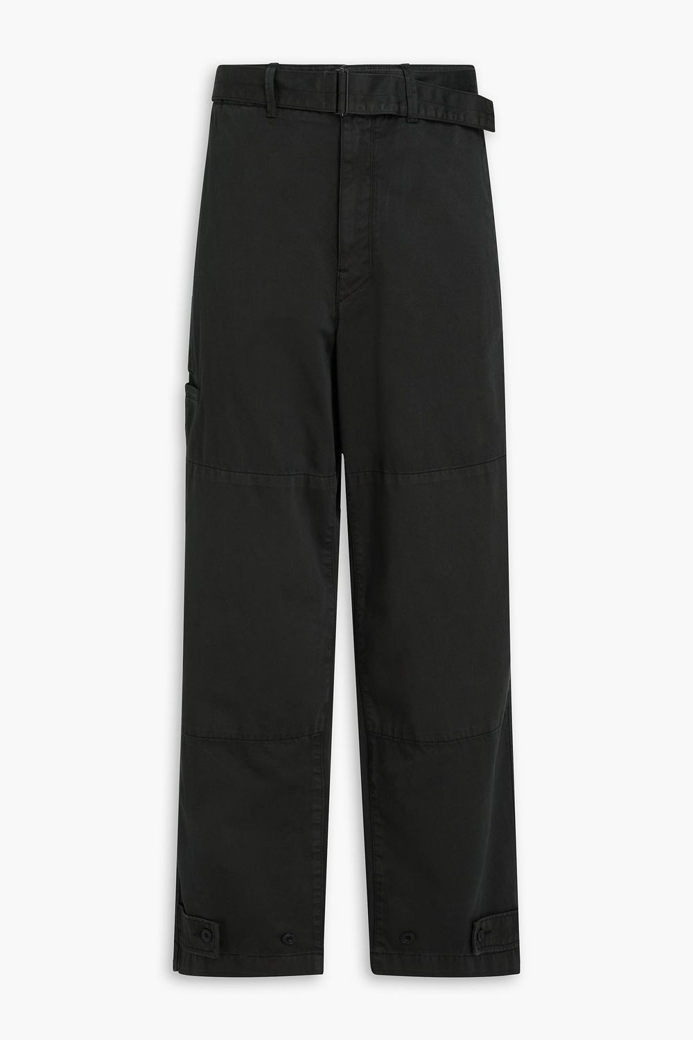 Belted cotton-sateen cargo pants