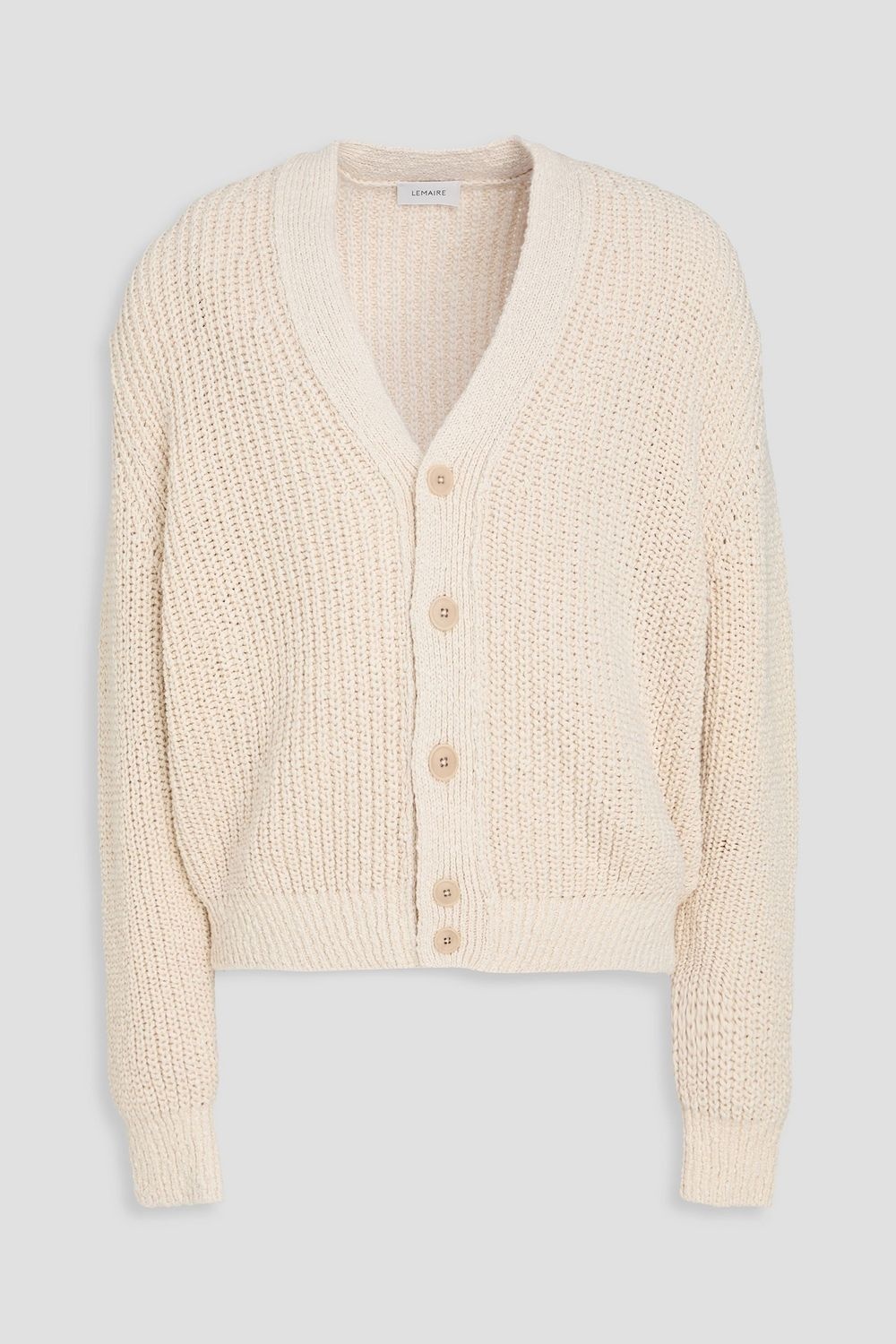 Ribbed cotton cardigan - off-white