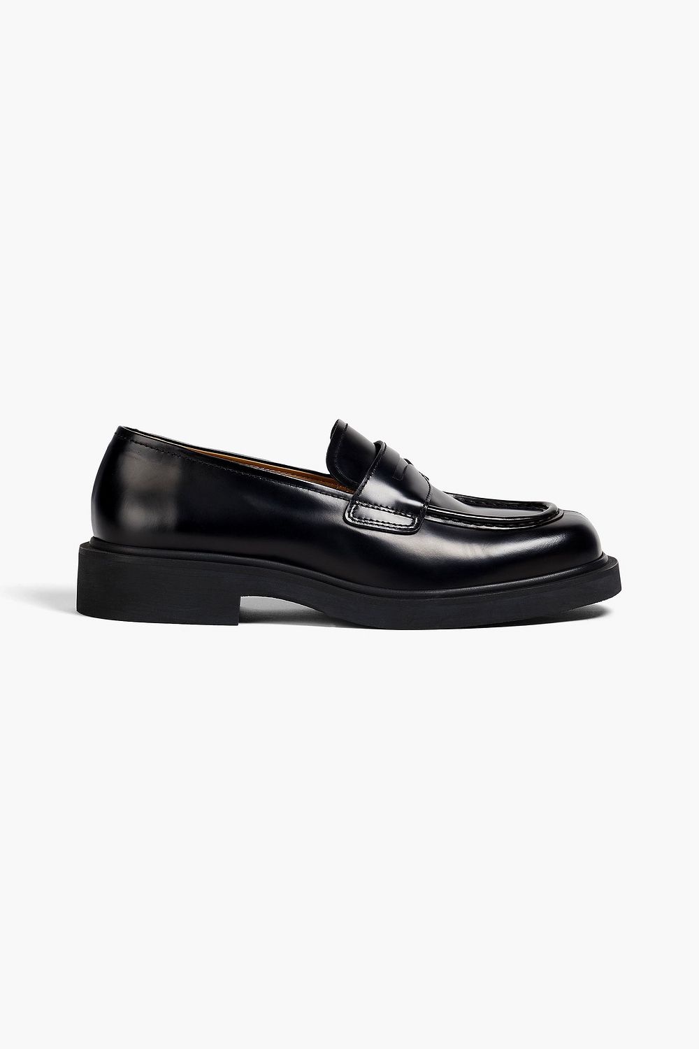 Glossed-leather penny loafers