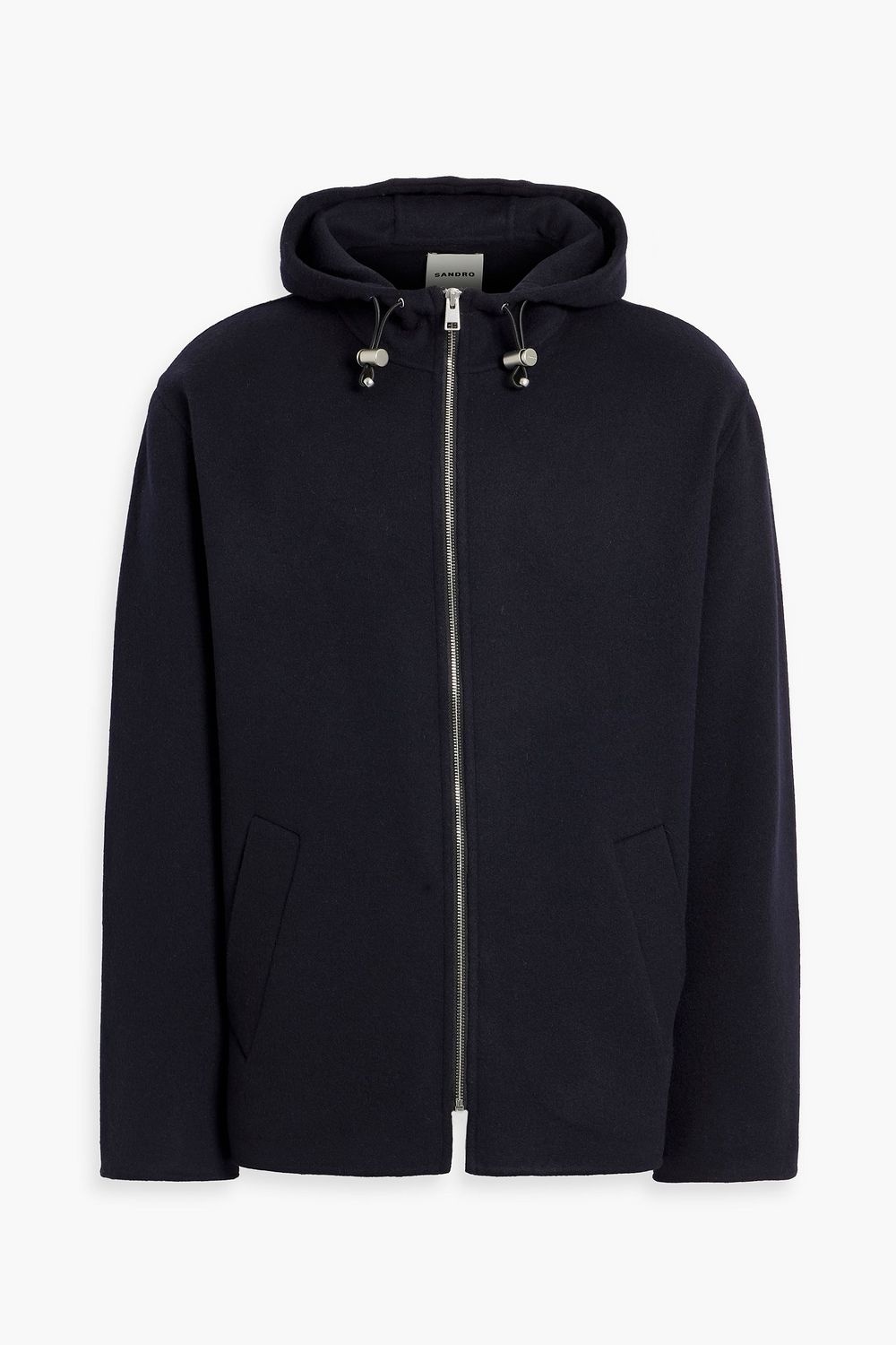 Wool-blend felt hooded jacket